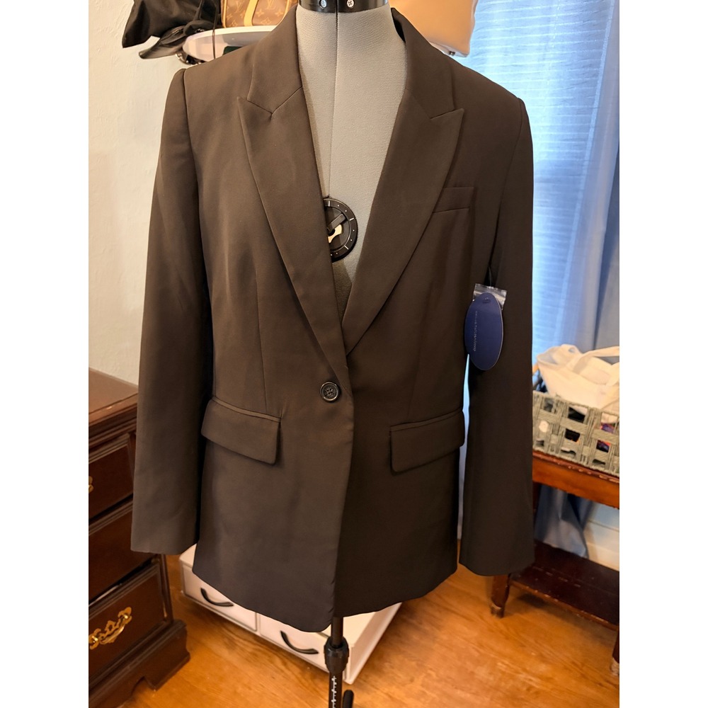 Blazer Small 4-6 Black Single Button Professional Minimalist Career Workwear